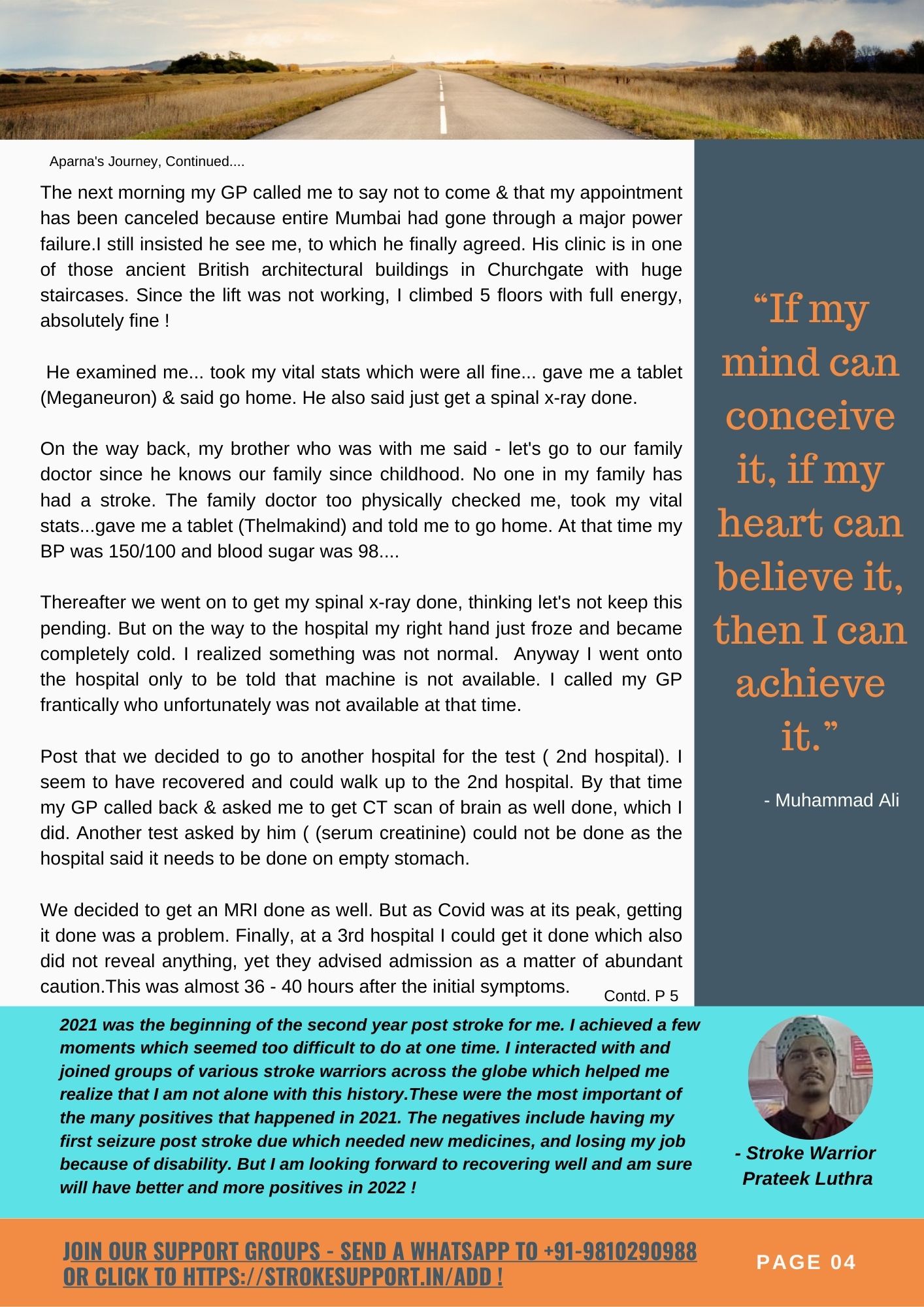 Stroke Warrior Aparna's Journey-2, and Prateek's resolve