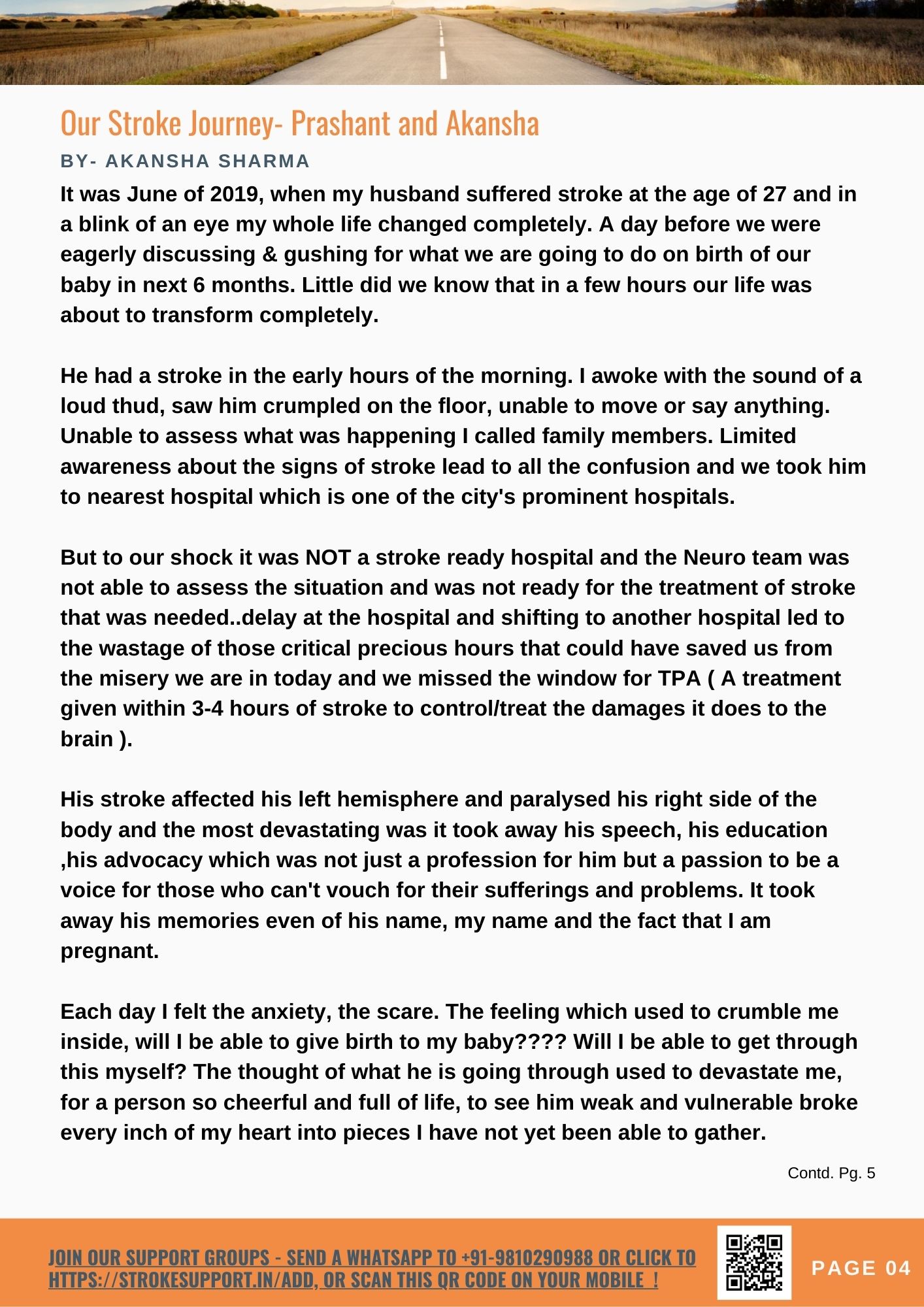 Our Stroke Journey - Prashant and Akansha-2