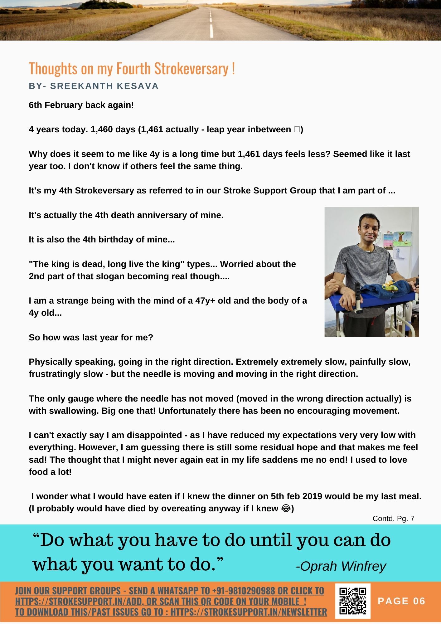 Thoughts on my Fourth Strokeversary-Sreekanth-1