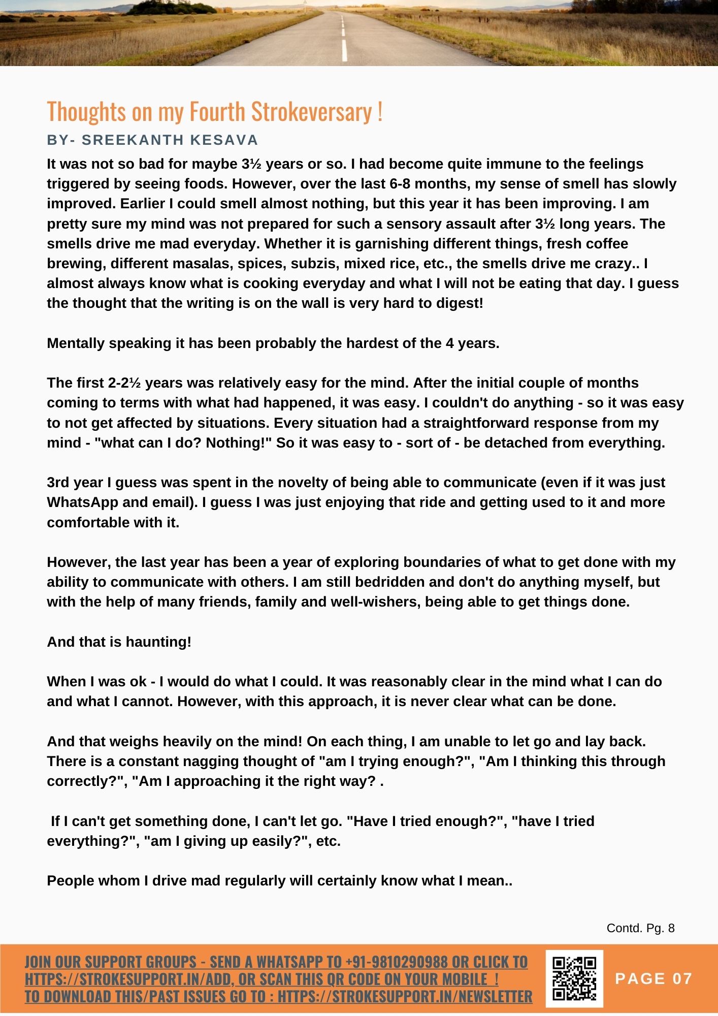 Thoughts on my Fourth Strokeversary-Sreekanth-2