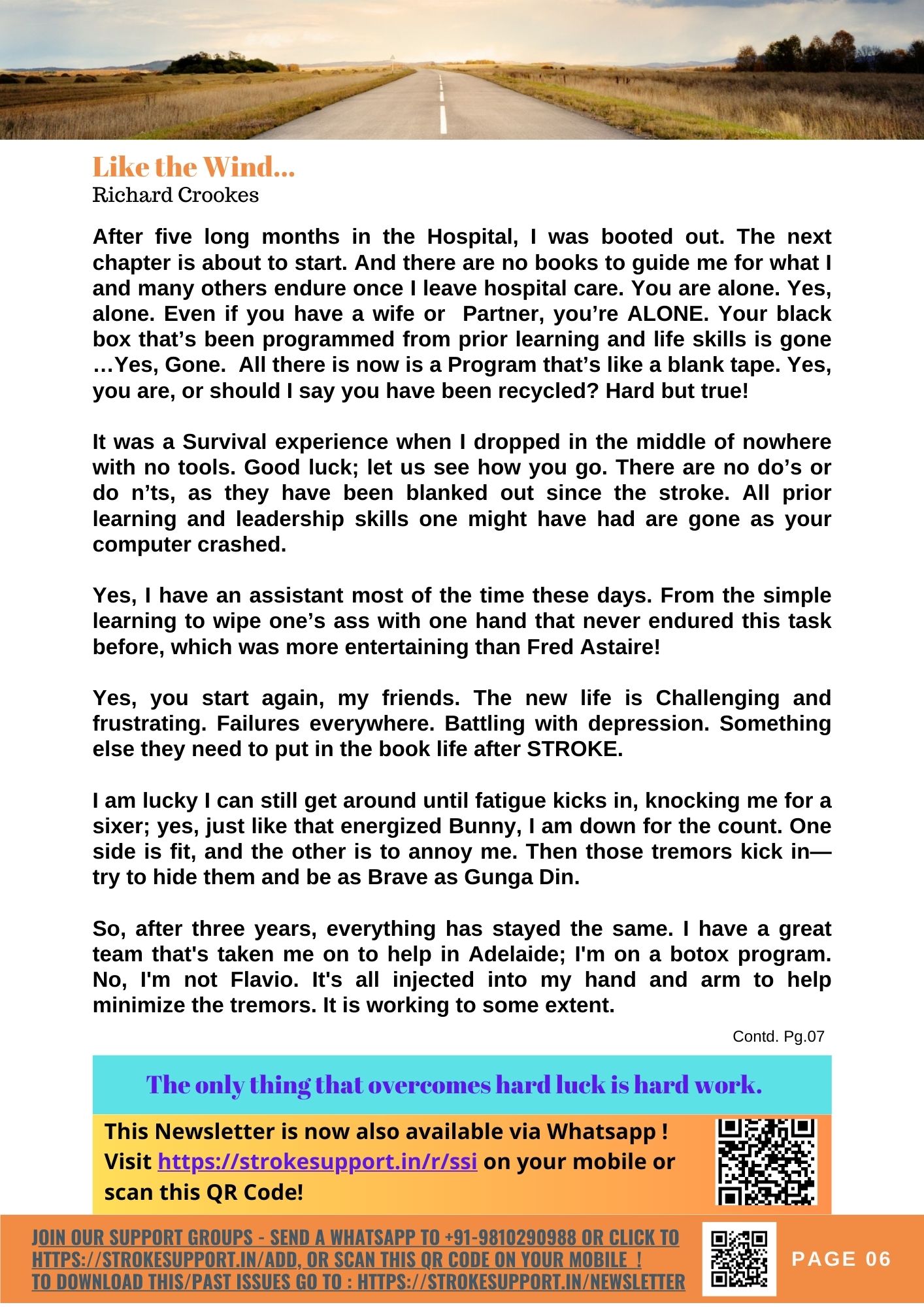 Like the Wind-3 Like the Wind - a stroke warrior's recount-Richard Crookes -Page 3